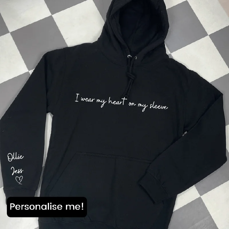 Heart On My Sleeve Personalised Shoreline Hoodie Hoodie with Drawcord Adjustable Secure Heart On My Sleeve Personalised Shoreline Hoodie Hoodie with Drawcord Adjustable Secure