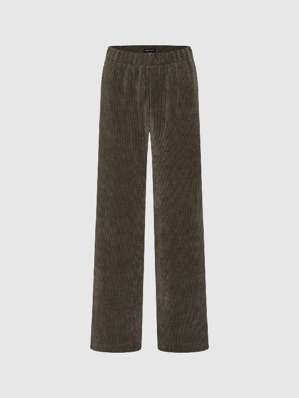 Straight Wide-Leg Pants Stylish Elastic Waist Pants