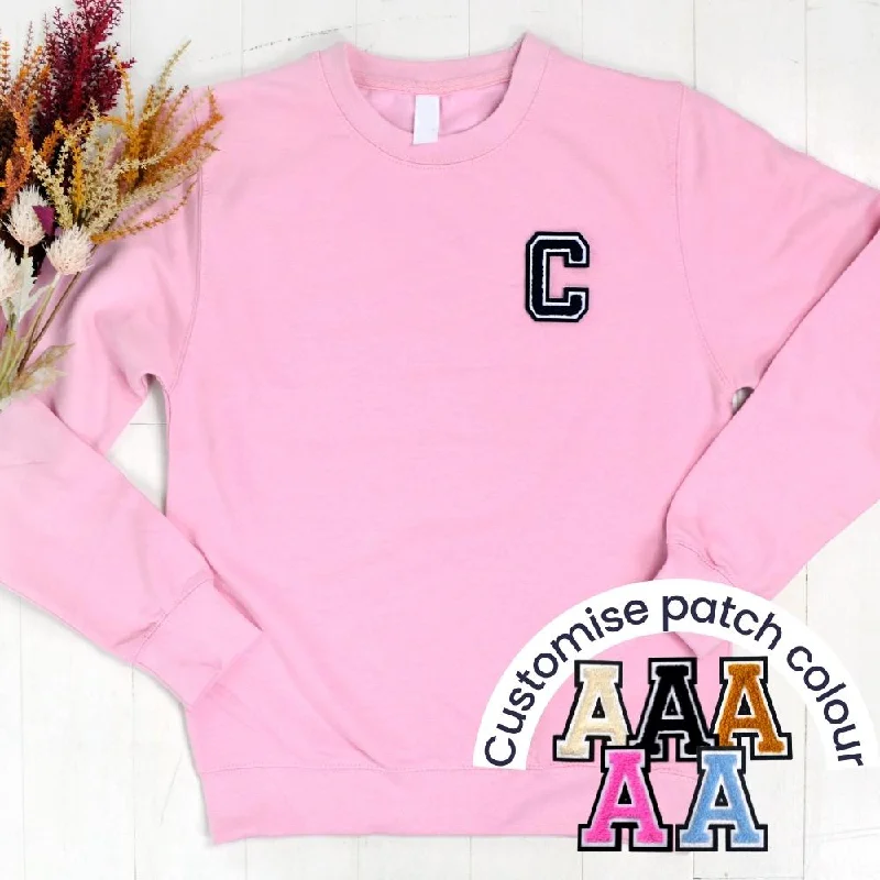 Patch 22 Adults Baby Pink Initial Sweatshirt Hoodie with Snap Buttons Easy Quick