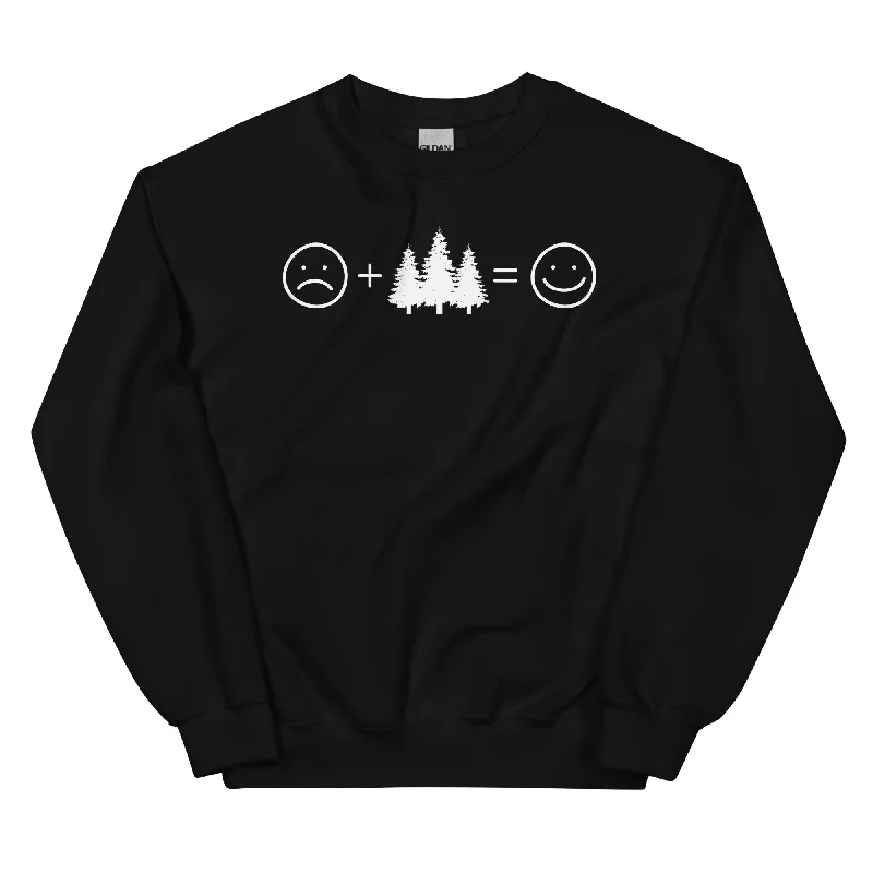 Lächelndes Gesicht und Bäume - Sweatshirt (Unisex) Hoodie with Hidden Zipper Minimalist Clean Lächelndes Gesicht und Bäume - Sweatshirt (Unisex) Hoodie with Hidden Zipper Minimalist Clean