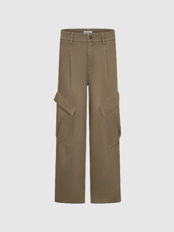 Side Pocket Wide-Leg Pants Classic Stretch Pants