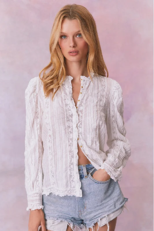 Jacque Cotton Blouse Top Relaxed Fit Blouse