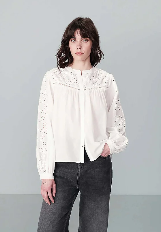 Blouse Nolisa Ecru Classic Striped Blouse