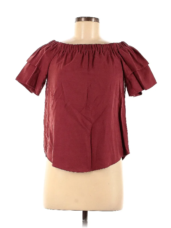 Short Sleeve Blouse Floral Chiffon Blouse