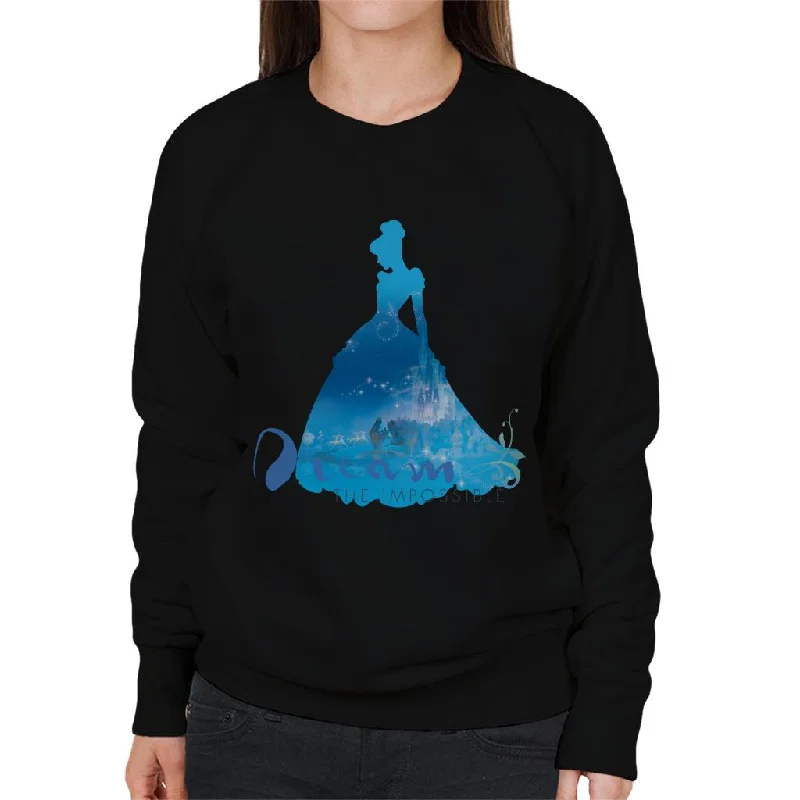 Disney Dream The Impossible Cinderella Women's Sweatshirt Hoodie with Bell Sleeves Flared Feminine Disney Dream The Impossible Cinderella Women's Sweatshirt Hoodie with Bell Sleeves Flared Feminine