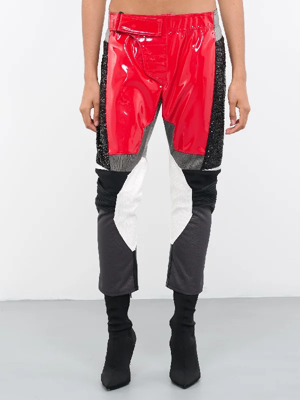 Biker Pants (JK-P008-051-RED-BLACK) Soft Wool Pants