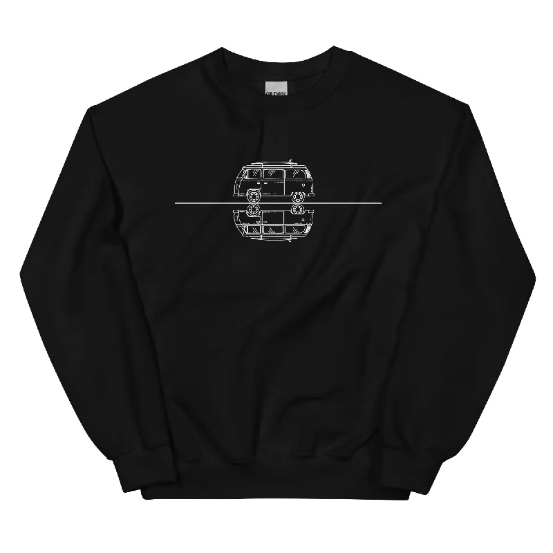 Gerade Linie - Camping Van - Sweatshirt (Unisex) Hoodie with Elastic Waist Stretchable Comfortable Gerade Linie - Camping Van - Sweatshirt (Unisex) Hoodie with Elastic Waist Stretchable Comfortable