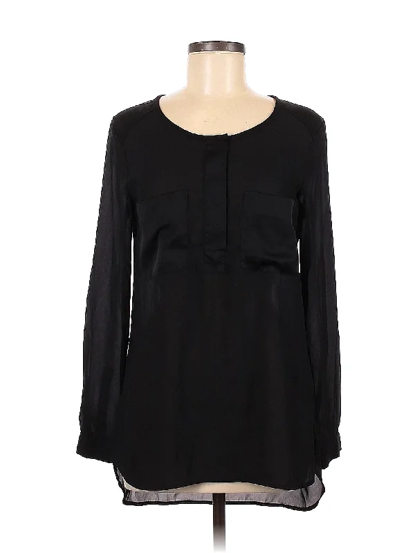 Long Sleeve Blouse Textured Cotton Blouse