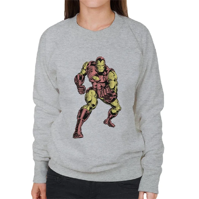 Marvel Iron Man Clenched Fists Pose Women's Sweatshirt Hoodie with Gradient Ombre Colorful Marvel Iron Man Clenched Fists Pose Women's Sweatshirt Hoodie with Gradient Ombre Colorful
