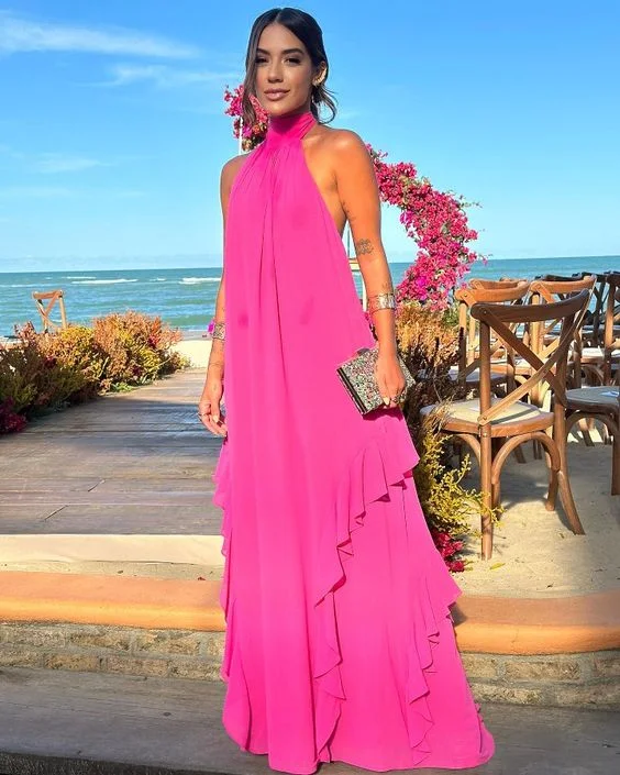 Simple A-line Sleeveless Prom Dress,Wedding Guest Dress cc1355