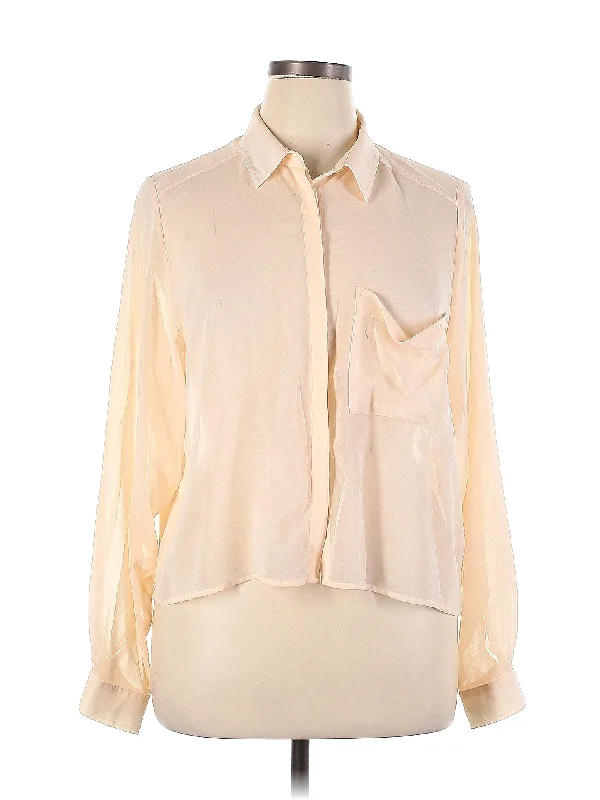 Long Sleeve Blouse Embellished Collar Blouse
