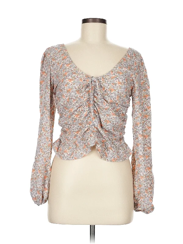 Long Sleeve Blouse Versatile Layering Blouse