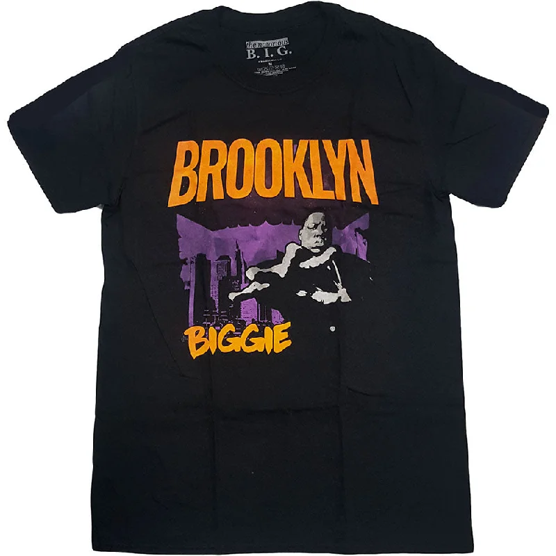 Biggie Smalls | Official Band T-Shirt | Brooklyn Orange Print Jacquard Patchwork