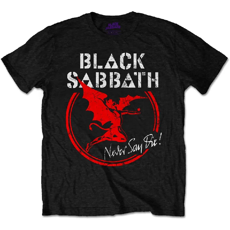 Black Sabbath | Official Band T-Shirt | Archangel Never Say Die Collared T-Shirt Boat Neck A-Line