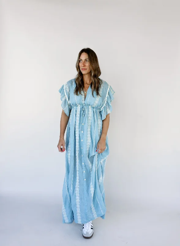 Dalia Embroidered Maxi Dress Stylish Long Sleeve Maxi Dress