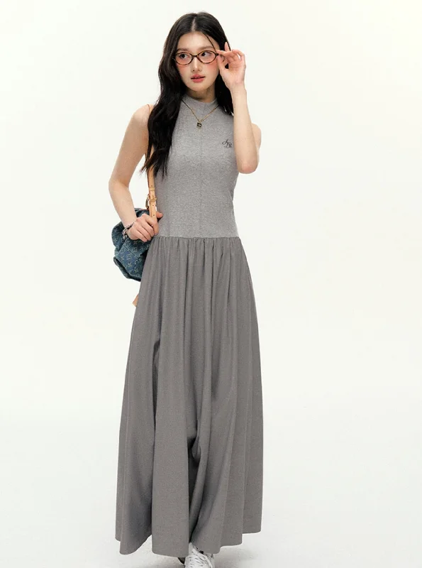 Elegant Contrast Maxi Dress Chic Summer Maxi Dress