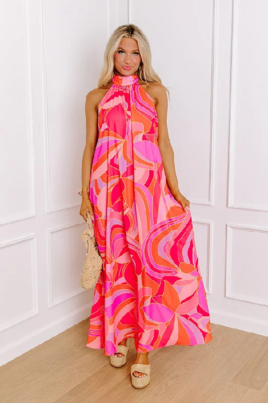Loving Moment Maxi Dress in Pink Fashionable Chiffon Tiered Maxi Dress