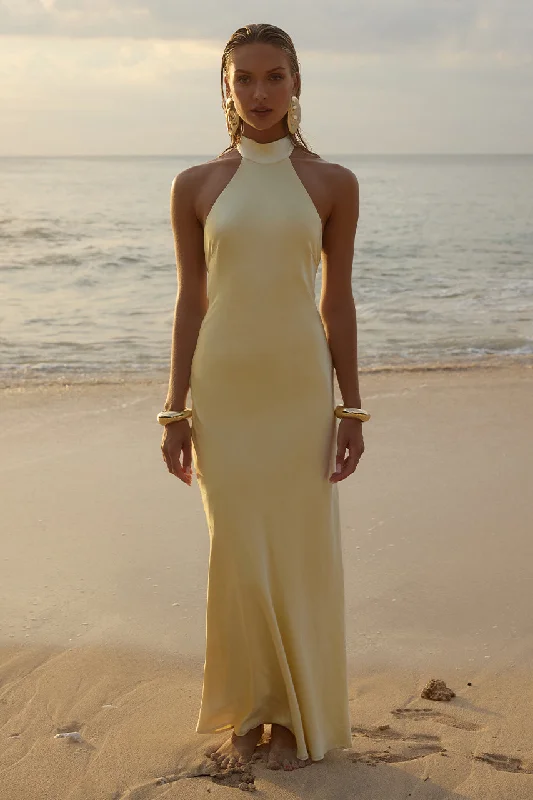 Bridget Maxi Dress - Lemon Classic Solid Maxi Dress