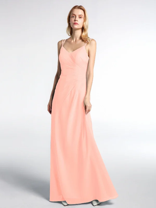Double Straps Cross Back Chiffon Maxi Dress-Coral Fashionable Button-Down Maxi Dress Double Straps Cross Back Chiffon Maxi Dress-Coral Fashionable Button-Down Maxi Dress