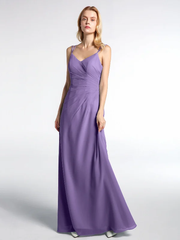 Double Straps Cross Back Chiffon Maxi Dress-Tahiti Fashionable Printed Maxi Dress