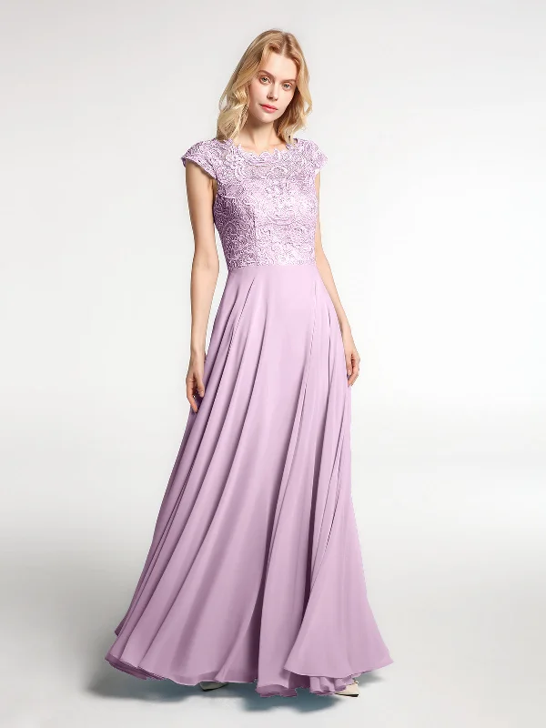 Illusion Wrap Neck Lace and Chiffon Maxi Dress-Wisteria Elegant Maxi Dress with Belt Illusion Wrap Neck Lace and Chiffon Maxi Dress-Wisteria Elegant Maxi Dress with Belt