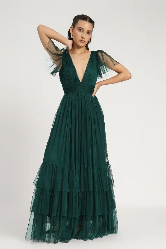 Madison Maxi Dress in Emerald Green Cozy Knit Maxi Dress