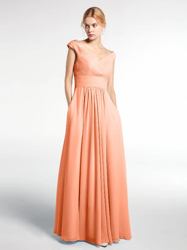 Off shoulder V-neck Maxi Dress with Pockets-Papaya Cozy Knit Maxi Dress