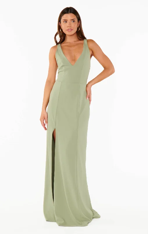 Rachel Maxi Dress ~ Moss Green Stretch Classic Strapless Maxi Dress