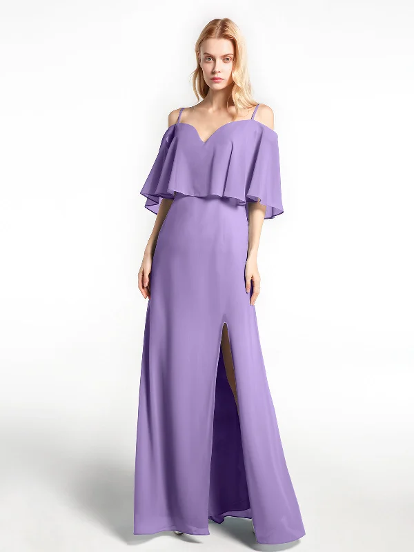Ruffled Cold Shoulder Maxi Dress with Flounce Overlay Tahiti Cozy Spaghetti Strap Maxi Dress Ruffled Cold Shoulder Maxi Dress with Flounce Overlay Tahiti Cozy Spaghetti Strap Maxi Dress