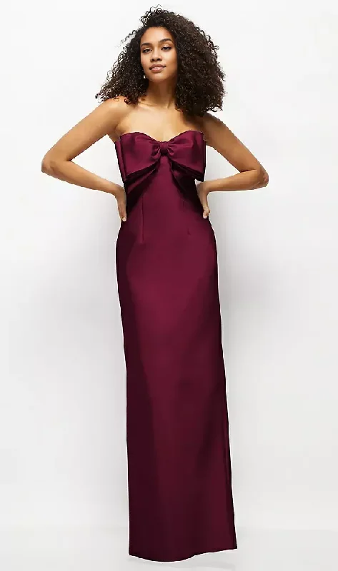 Strapless Satin Column Maxi Dress with Oversized Handcrafted Bow Long Bridesmaid Dresses Stylish Pleated A-Line Maxi Dress Strapless Satin Column Maxi Dress with Oversized Handcrafted Bow Long Bridesmaid Dresses Stylish Pleated A-Line Maxi Dress
