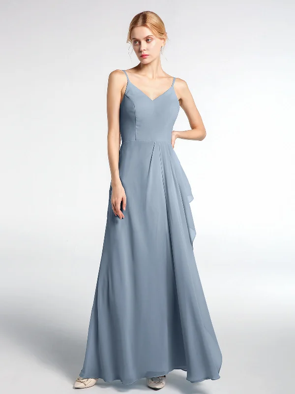 V-neck Chiffon Simple Maxi Dress with Spaghetti Straps-Dusty Blue Trendy Floral Print Maxi Dress V-neck Chiffon Simple Maxi Dress with Spaghetti Straps-Dusty Blue Trendy Floral Print Maxi Dress