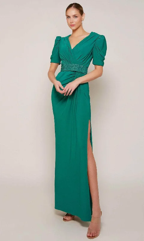 Alyce Paris 27690 - Puff Sleeve V-Neck Evening Gown