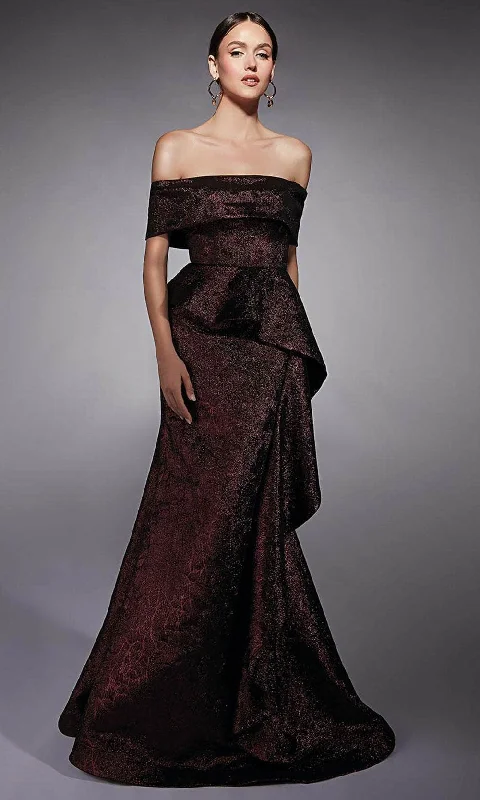 Alyce Paris 27707 - Straight- Across Peplum Top Prom Gown