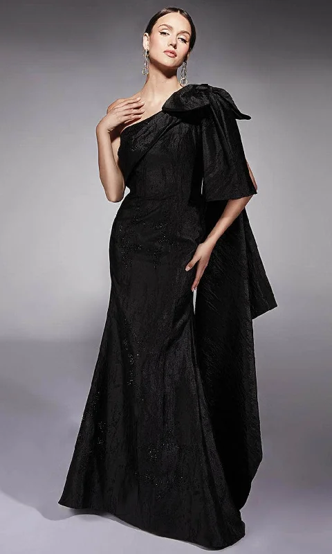 Alyce Paris 27731 - Beaded Jacquard Asymmetric Formal Gown