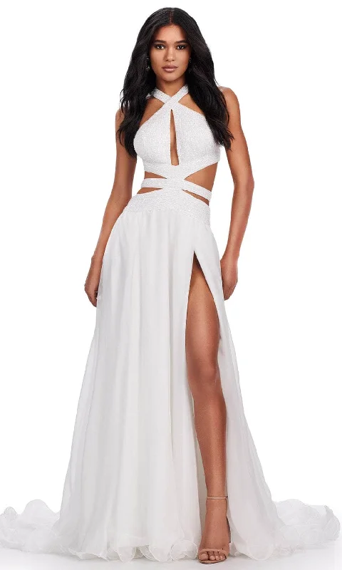 Ashley Lauren 11504 - Beaded Halter Bustier Prom Dress