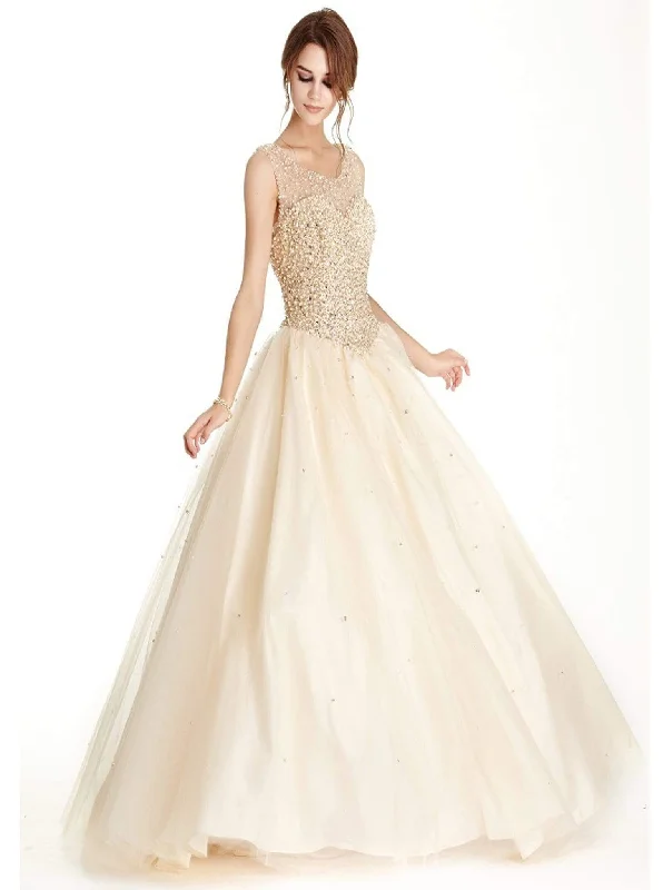 Aspeed Design - Applique Illusion Neck Quinceanera Ballgown