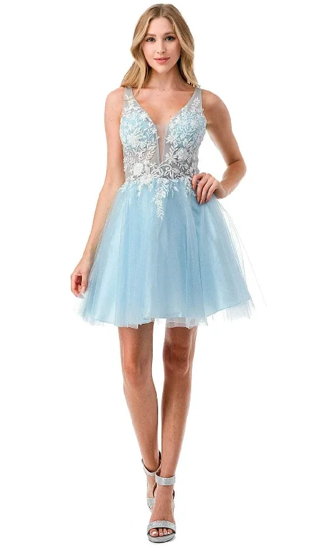 Aspeed Design S2724 - Applique A-Line Homecoming Dress
