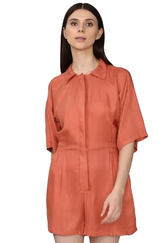 FOREVER 21 women's Viscose Classic Ankle Length Dress (596756_Orange