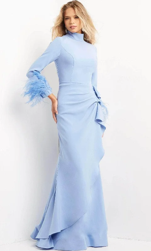 Jovani 07338SC - Feather Cuff Mermaid Evening Gown