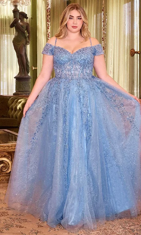 Ladivine C154C - Sweetheart Beaded Lace Prom Gown