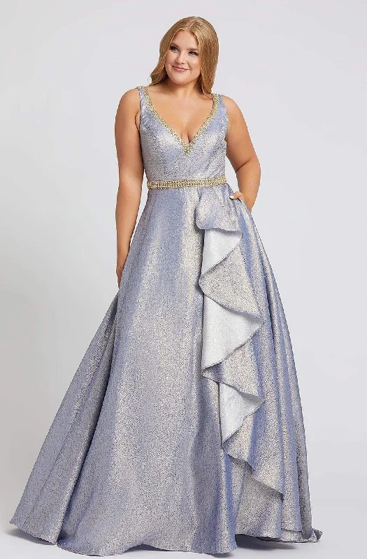 Mac Duggal Fabulouss - 48978F V-Neck Ruffled A-line Dress