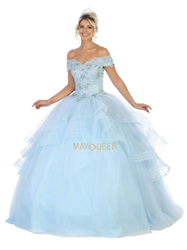 May Queen LK110 - Fitted Embellished Bodice Ballgown