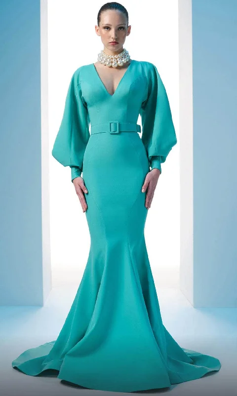 MNM Couture N0605 - Split Sleeve Mermaid Evening Gown