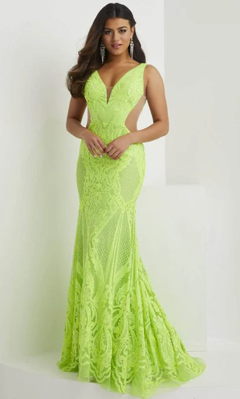Panoply 14142 - Sequined V-Neck Evening Gown