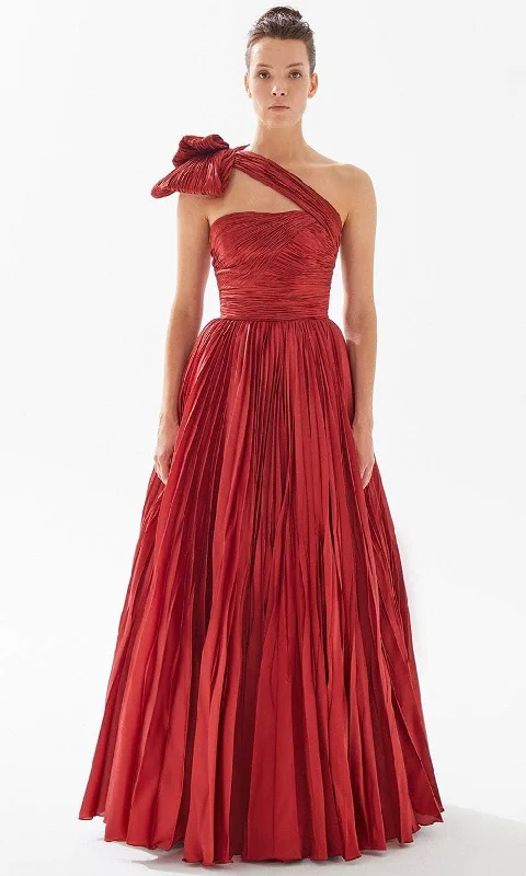 Tarik Ediz 98310 - Bow Styled A-Line Evening Gown