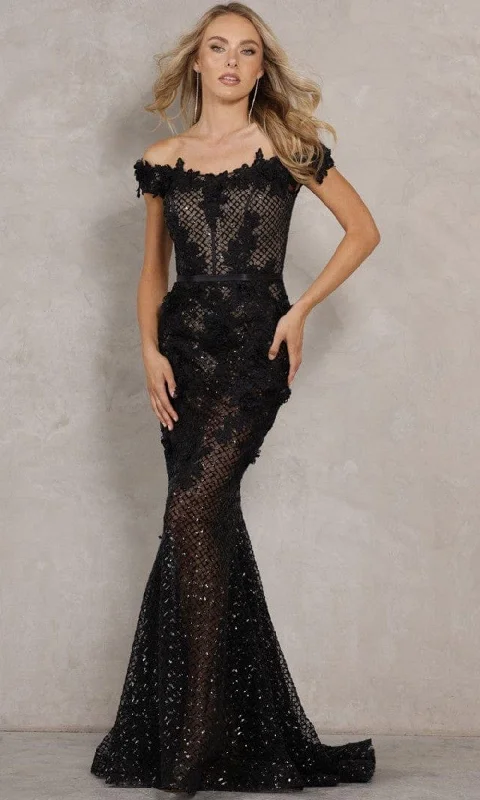 Terani Couture - 2111P4024 Applique Lattice Gown