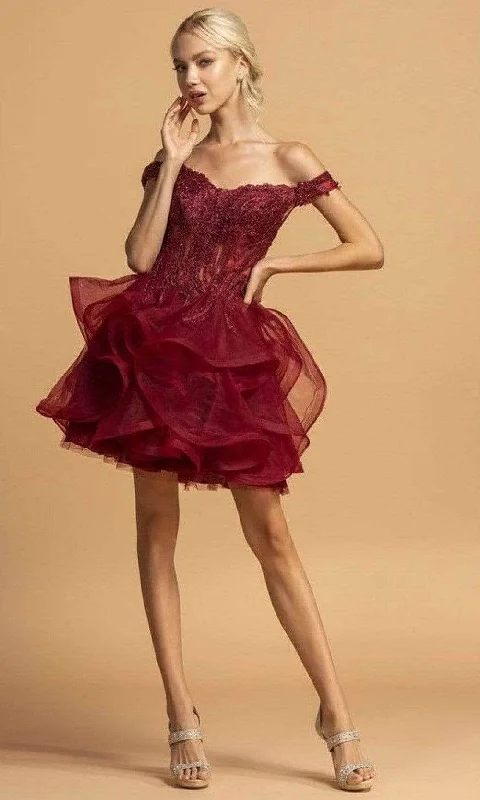Trevi Collection - S2094 Cut-Out Detailed Sweetheart Neck Cocktail Dress