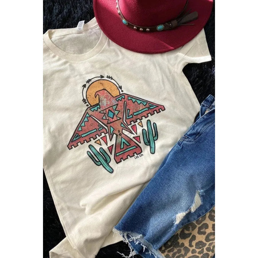 Aztec bird tee Terry Blend Velvet Blend Canvas Blend