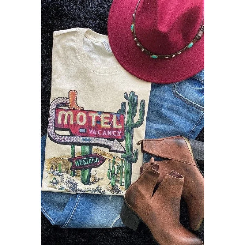 Motel vacancy t-shirt Handmade Hand-knitted Hand-woven