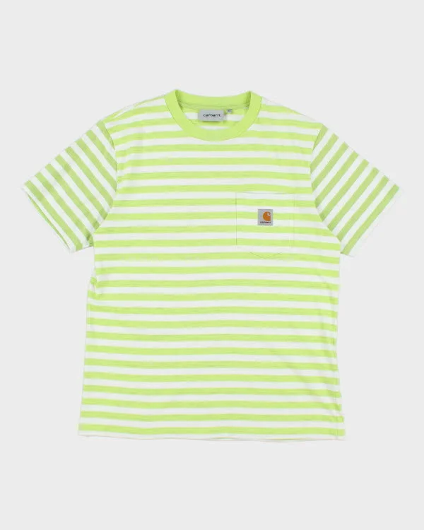 Carhartt Stripe T-shirt - M Satin Fabric Silk Fabric Chiffon Fabric